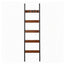 Devanti 5-Tier Blanket Ladder with Anti-Tip Kit, Towel Rack for Bathroom, Quilt Rack with 5 Hooks for Clothes and Bags, Black Metal and Rustic Wood Leaning Ladder Shelf, 44x160cm