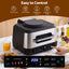 Devanti 5-in-1 Electric BBQ Grill Air Fryer, 2200W 8L Smart Thermometer