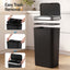 Devanti 50L Motion Sensor Trash Bin Automatic Kitchen Waste Dustbin Black