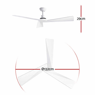 Devanti 52" Ceiling Fan Modern Minimalism 3 Blades 6 Speeds DC Motor Remote