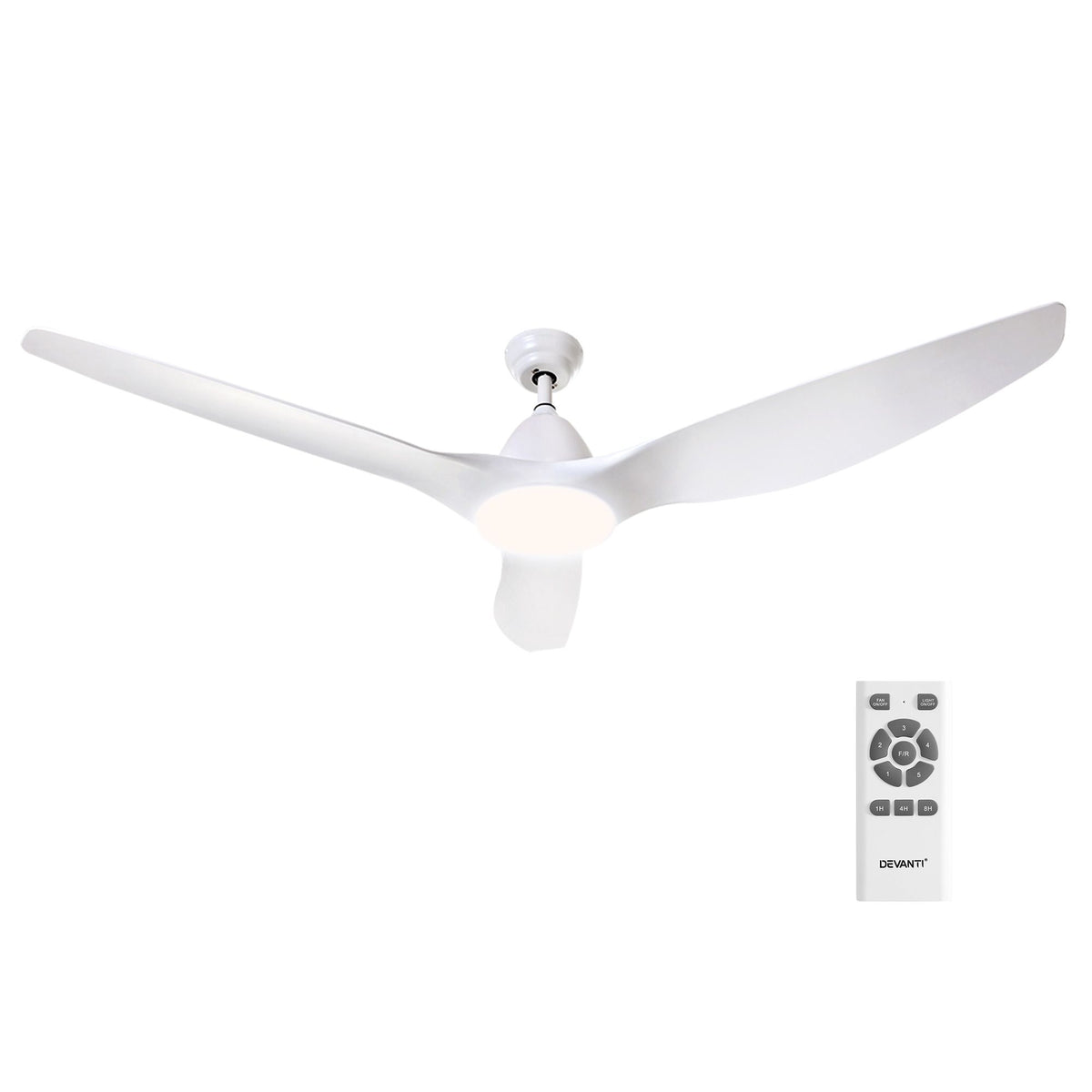 Devanti 64'' Ceiling Fan DC Motor w/Light w/Remote - White