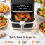 Devanti 8L Air Fryer BBQ Grill 2-in-1 Flip 1650W Touch Control Oil Free White
