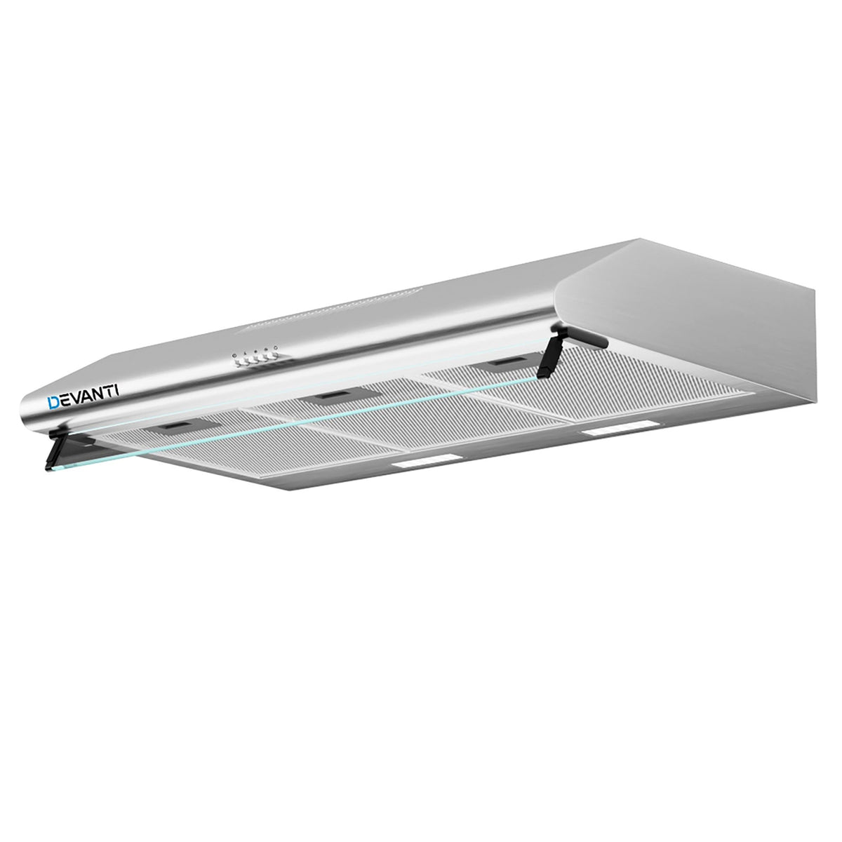 Devanti 900mm Range Hood 90cm Rangehoods Glass Visor Silver