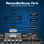 Devanti 90cm Gas Cooktop 5 Burner LPG NG Tempered Glass Hob Black