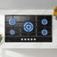 Devanti 90cm Gas Cooktop 5 Burner LPG NG Tempered Glass Hob Black