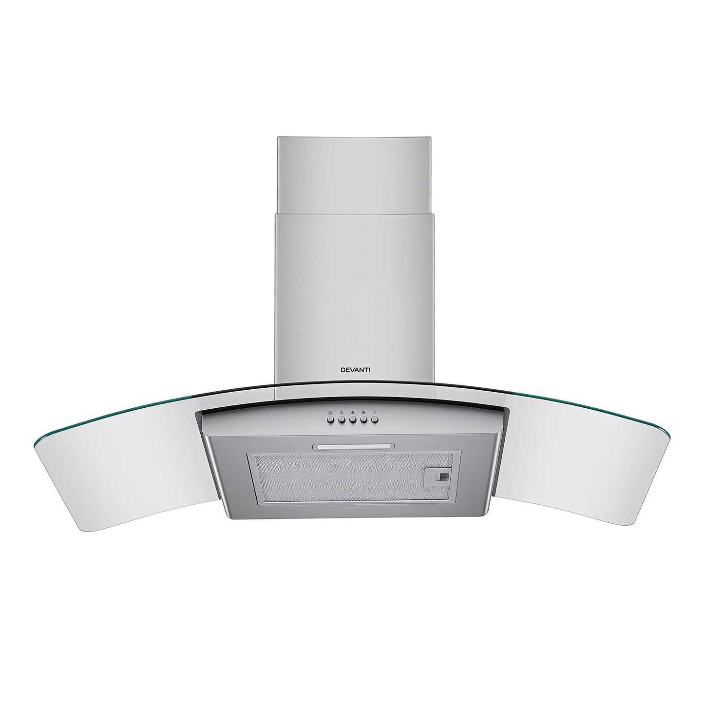 Devanti 90cm Range Hood Curved Glass Canopy Rangehood Kitchen Exhaust Fan