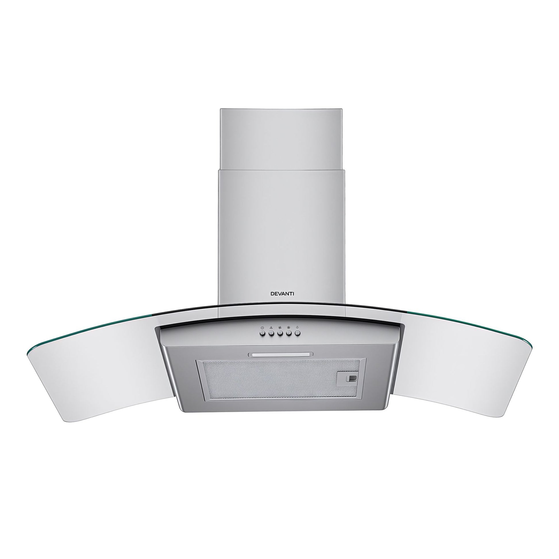 Devanti 90cm Range Hood Curved Glass Canopy Rangehood Kitchen Exhaust Fan