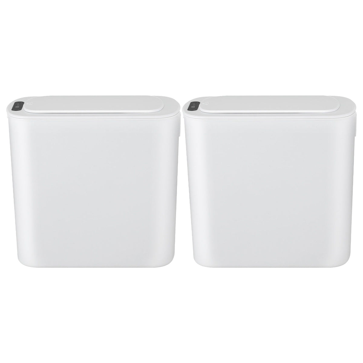Devanti Automatic Trash Bin 2PCS with Lid 11L Motion Sensor Kitchen Bin Touchless Garbage Can Modern White Plastic Slim Rubbish Bin with Liner Holder for Kitchen, Home, Office