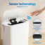 Devanti Automatic Trash Bin with Lid 11L Motion Sensor Kitchen Bin Touchless Garbage Can Modern White Plastic Slim Rubbish Bin with Liner Holder for Kitchen, Home, Office