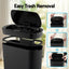 Devanti Automatic Trash Bin with Lid 21L Motion Sensor Kitchen Bin Touchless Garbage Can Modern Black Plastic Slim Rubbish Bin with Liner Holder for Kitchen, Home, Office