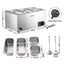 Devanti Commercial Food Warmer Bain Marie 4 Electric Buffet Pans