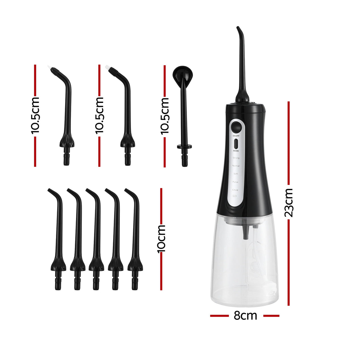 Devanti Cordless Water Flosser Dental Oral Irrigator Black