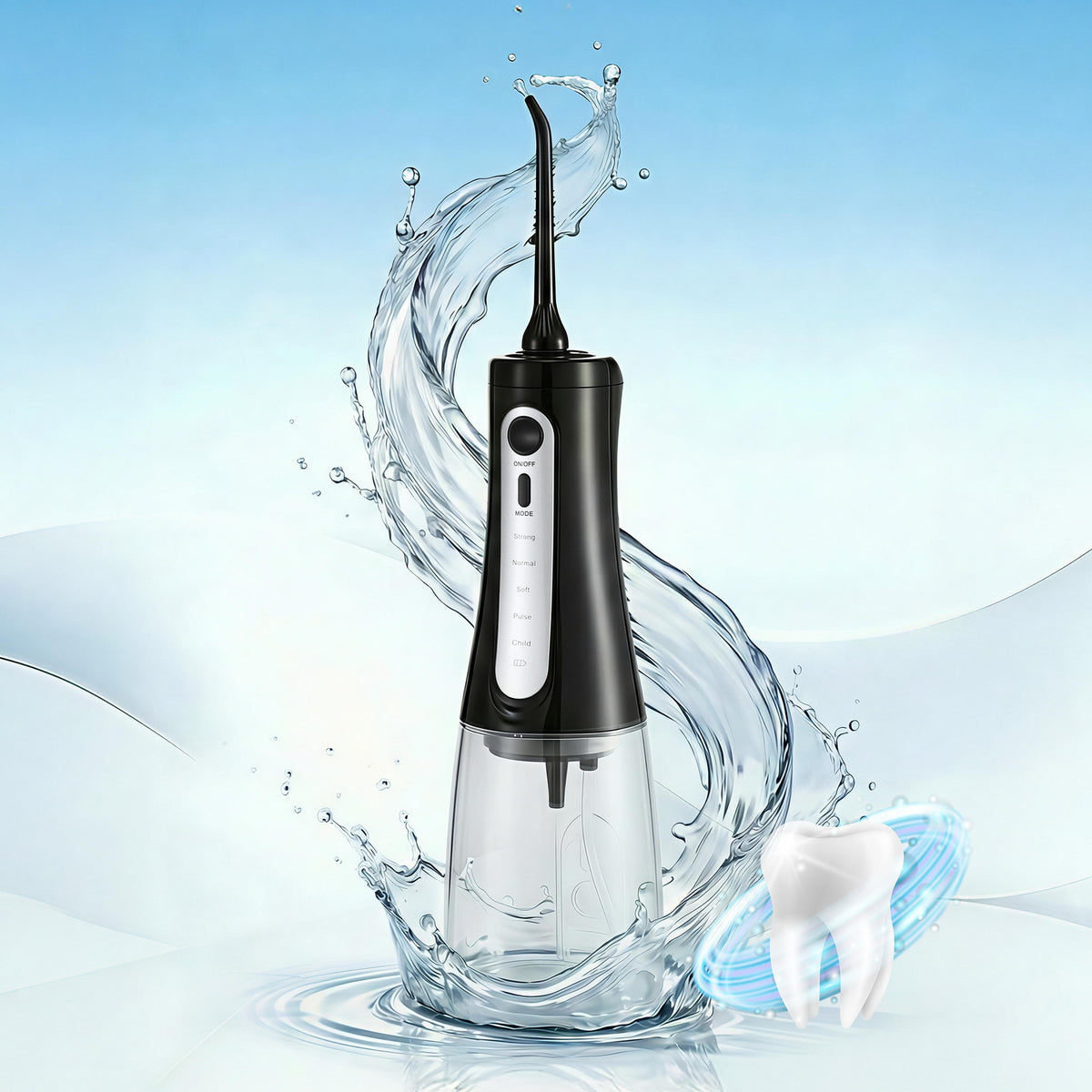 Devanti Cordless Water Flosser Dental Oral Irrigator Black