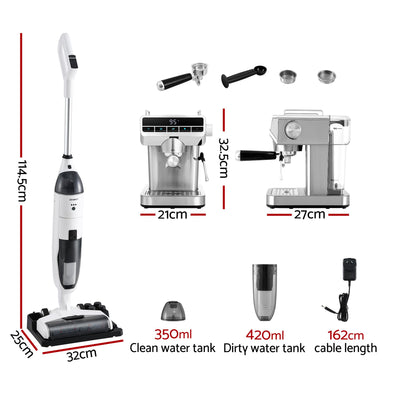 Devanti Cordless Wet Dry Vacuum Mop plus Coffee Maker Machine Espresso