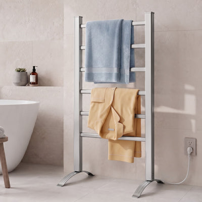 Devanti Electric Heated Towel Rail Rack 6 Bars with Timer Clothes Dry Warmer