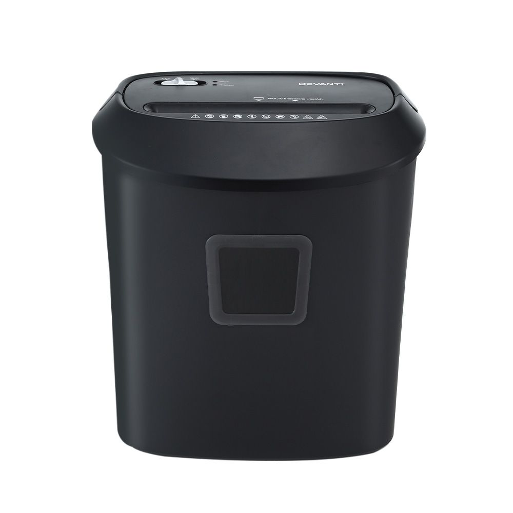 Devanti Electric Paper Shredder for Home Office 10 A4 Paper Sheet Cross-Cut Paper