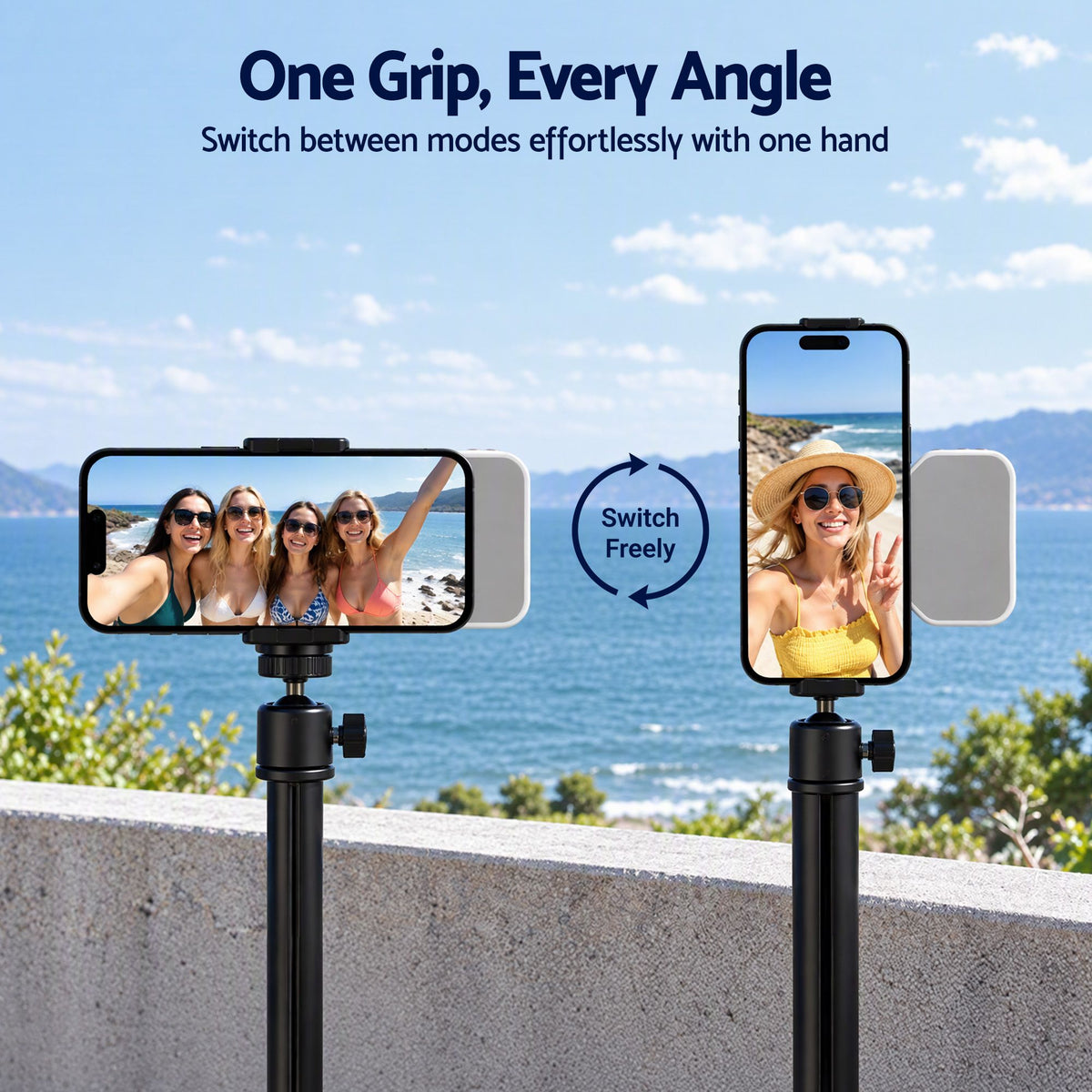 Devanti Magnetic Phone Camera Grip Ergonomic Hanlder Detachable Bluetooth Remote