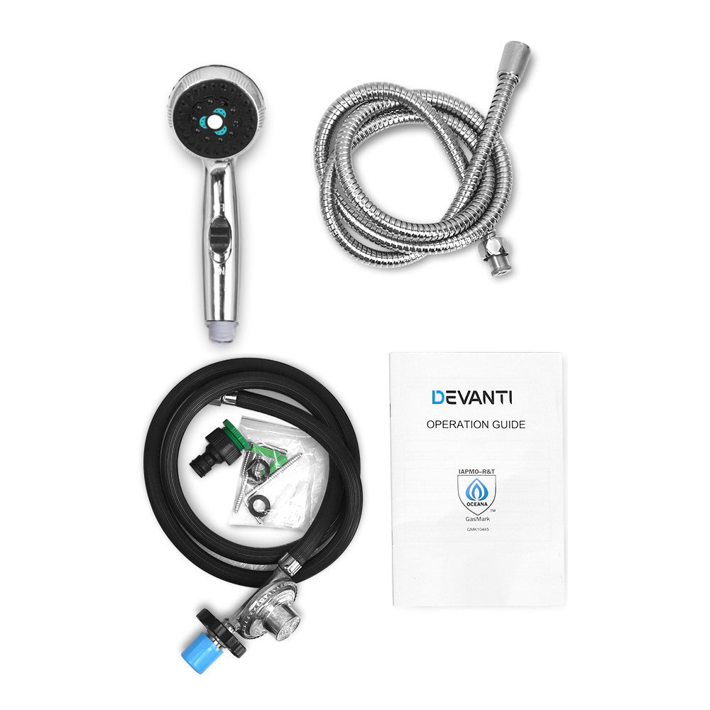 Devanti Portable Gas Water Heater LPG System Grey