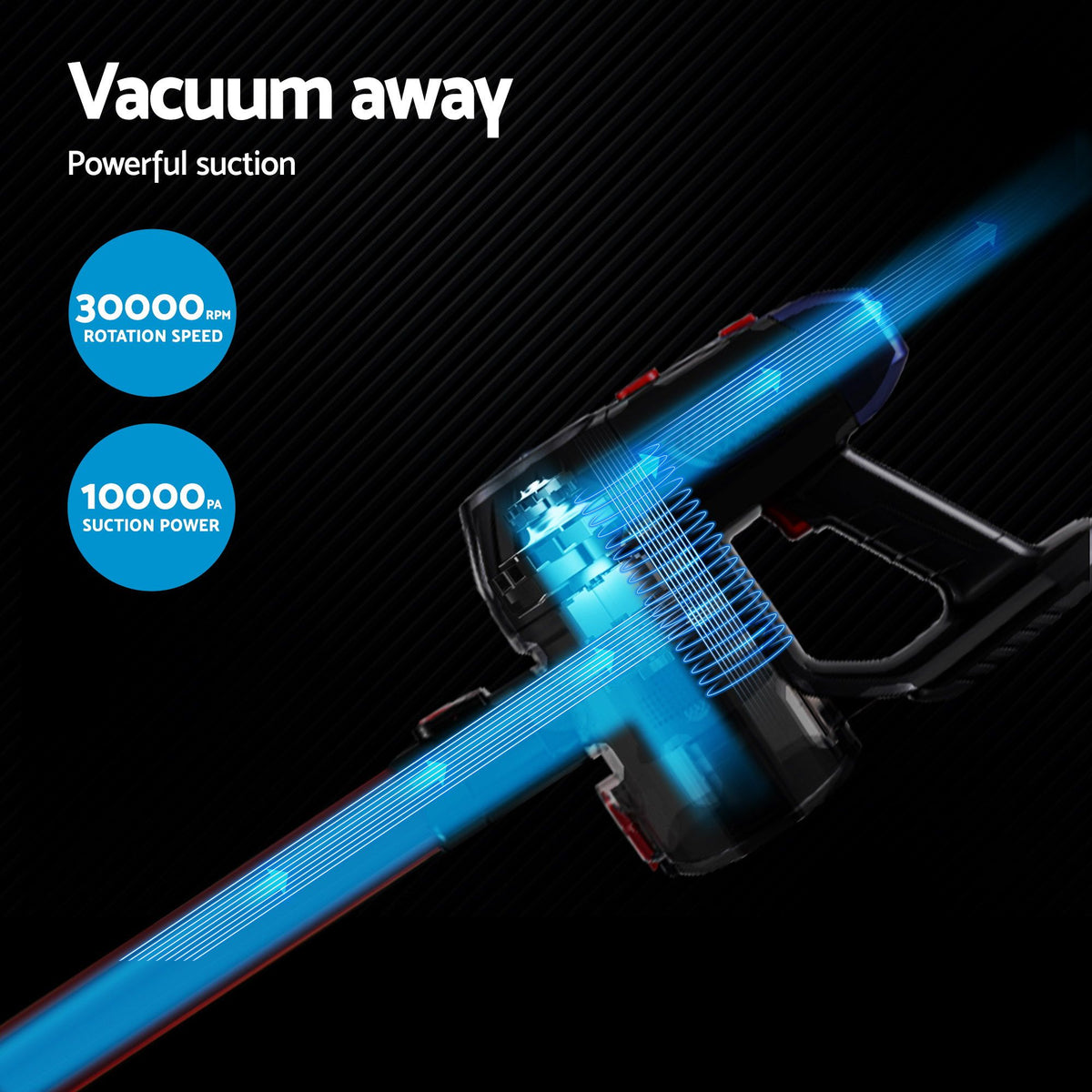 Devanti Stick Vacuum Cleaner Bagless Cordless Red 150W
