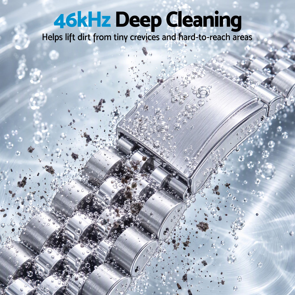 Devanti Ultrasonic Jewellery Cleaner 46kHz 400ml Cleaning Machine with Stainless Steel Tank White