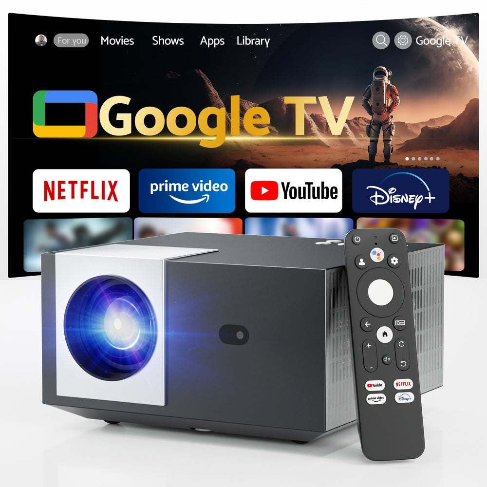 Devanti Video Project 4K 1080P Official Google TV 5G Wifi Home Cinema
