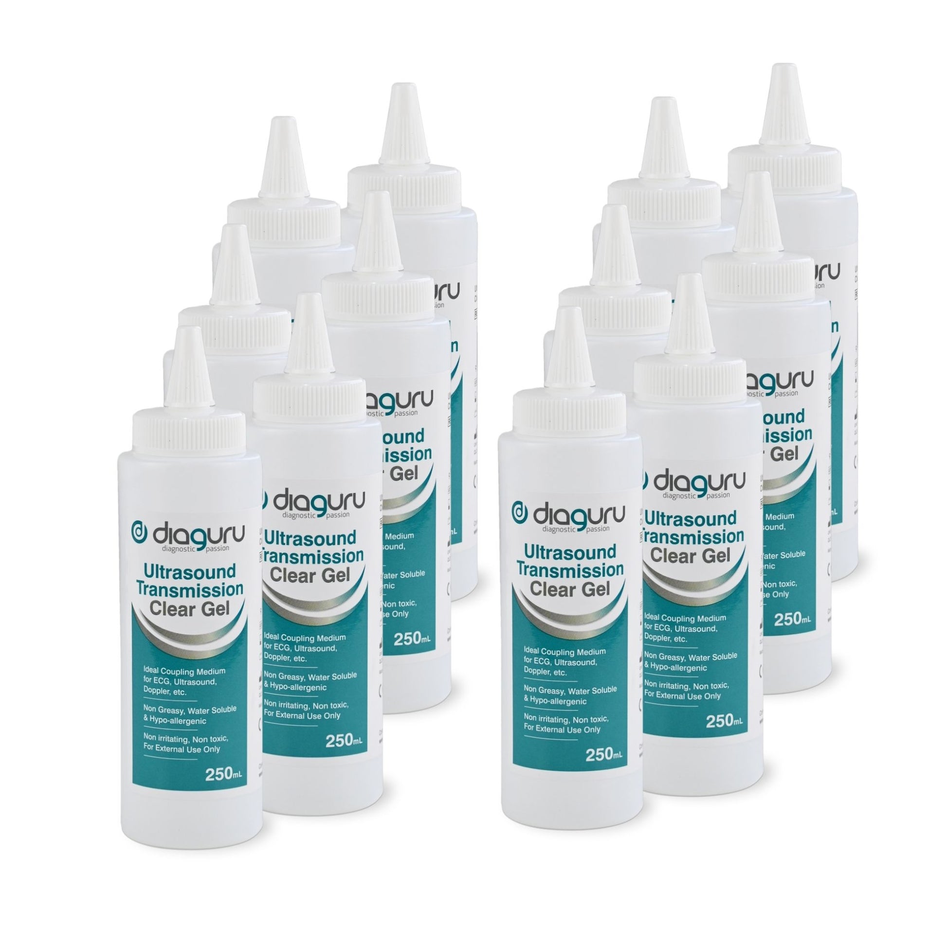Diaguru 250ml Conductive Transmission Gel - Water-Based External Clear Gel