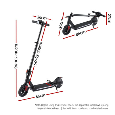 Electric Scooter 180W 18KM/H Foldable Height Adjustable Portable Riding Commuter Teens Adults