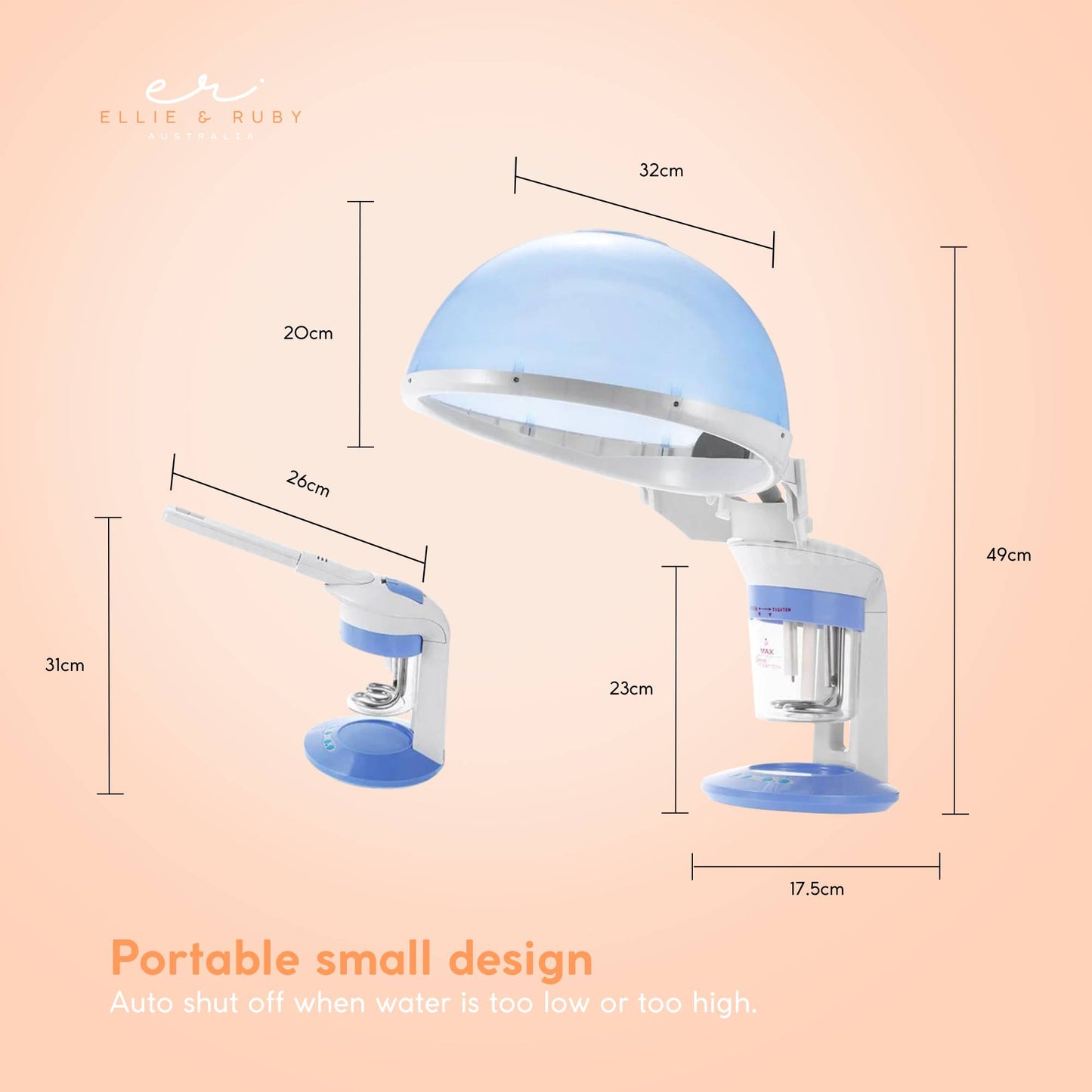 Ellie & Ruby 2-in-1 Facial Hair Steamer Ozone Steam Machine Portable Tabletop