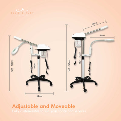 Ellie & Ruby Facial Steamer Magnifying Lamp - 2in1 Professional Beauty Machine