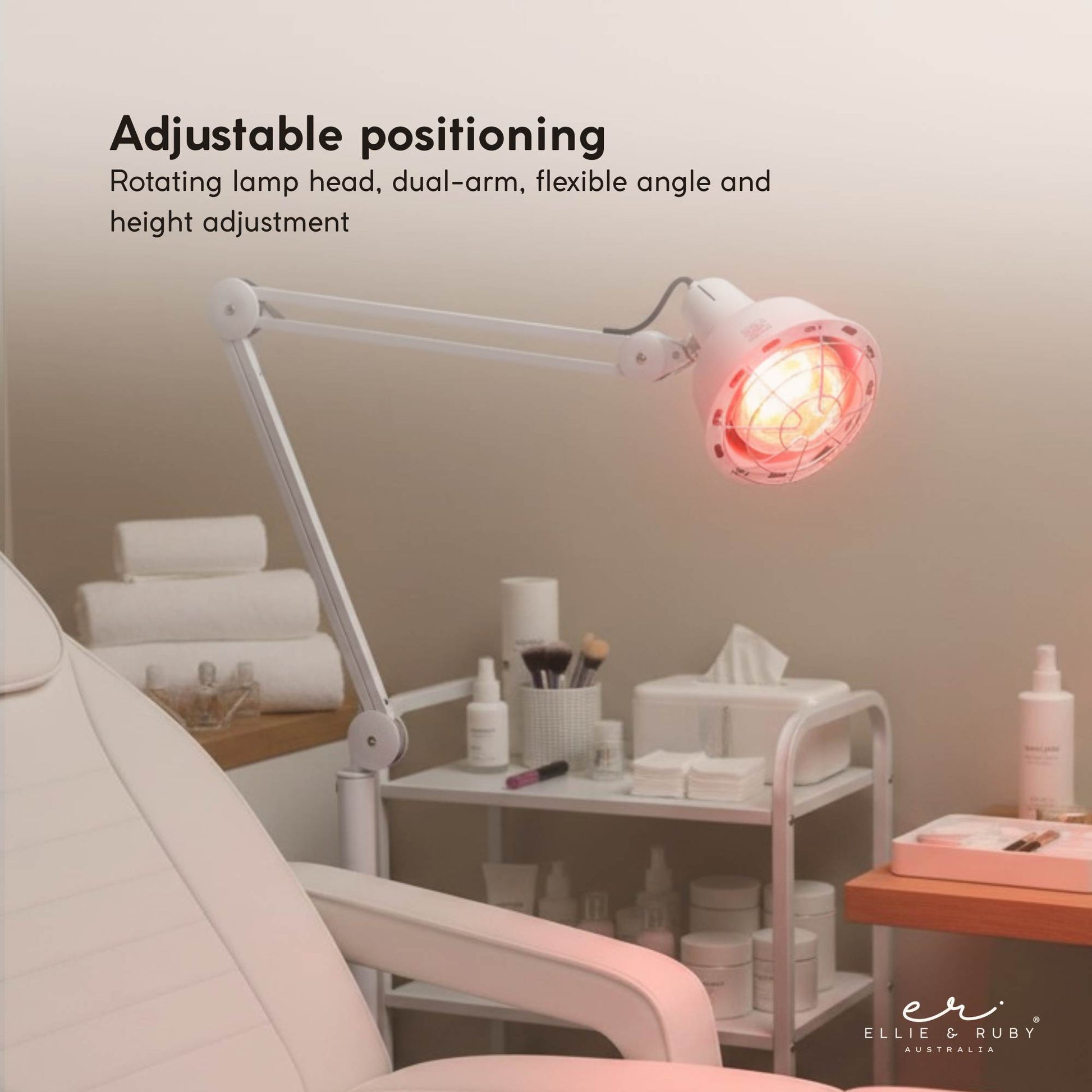 Ellie & Ruby Infrared Heat Floor Lamp 275W Mobile Dimmable Home Salon Treatment