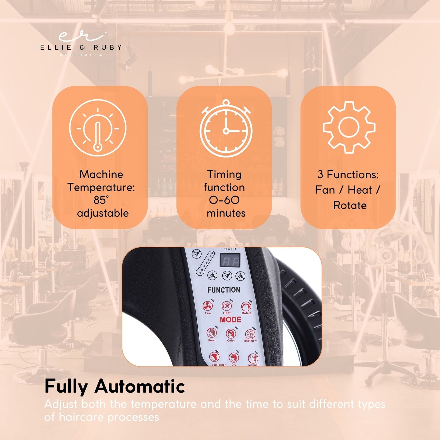 Ellie & Ruby Standing Hair Dryer Accelerator - 360 Rotating Halo Rolling