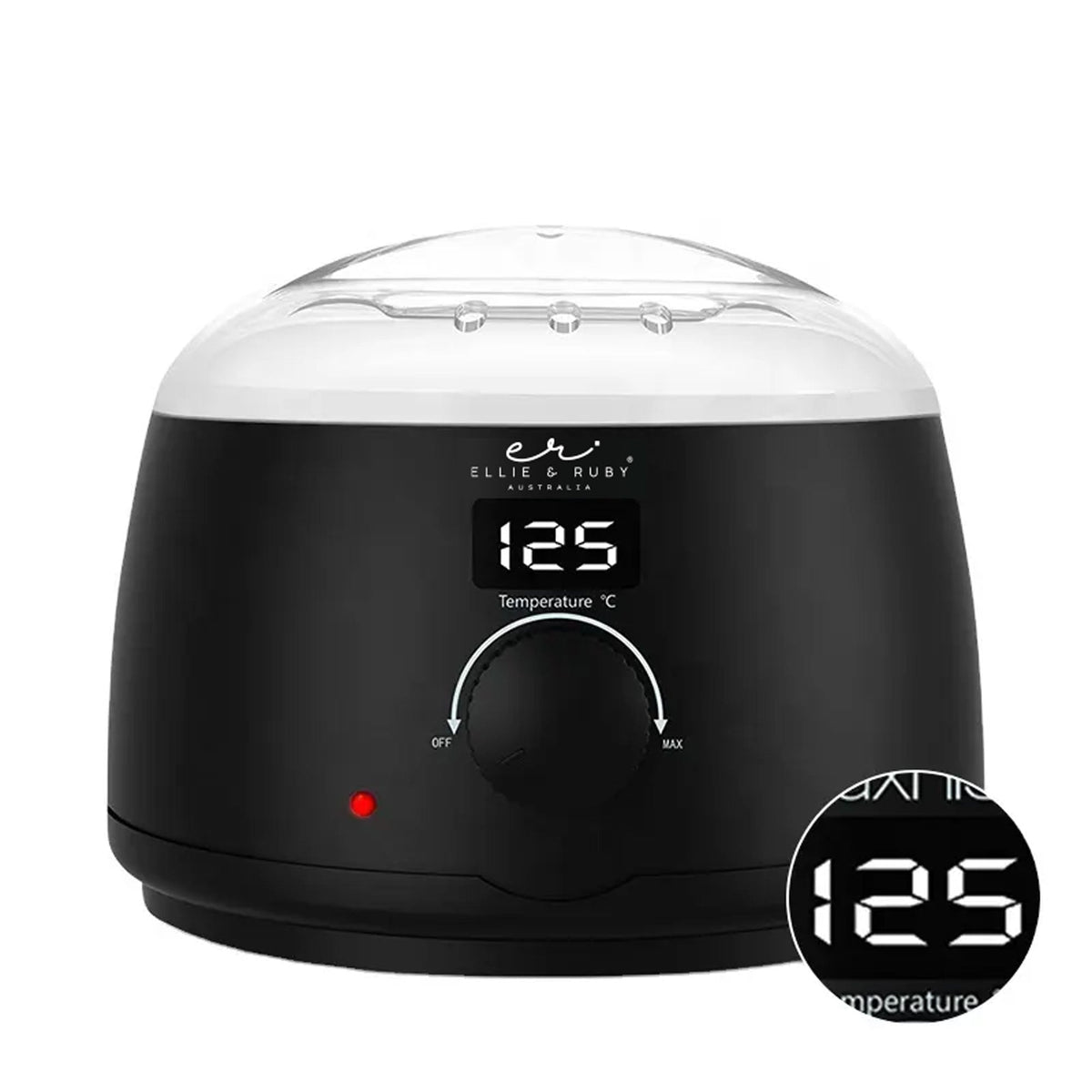 Ellie and Ruby 500ml Automatic Wax Warmer Pot - Electronic Wax Heater Black