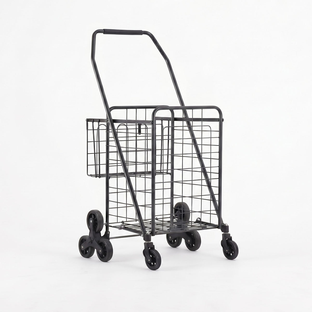 Emajin Shopping Trolley Cart Folding Aluminium Utility Cart Black