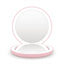 Embellir LED Compact Mirror Lighted Travel Makeup Mirror Pocket-Sized 1x 10x Magnification Round Pink