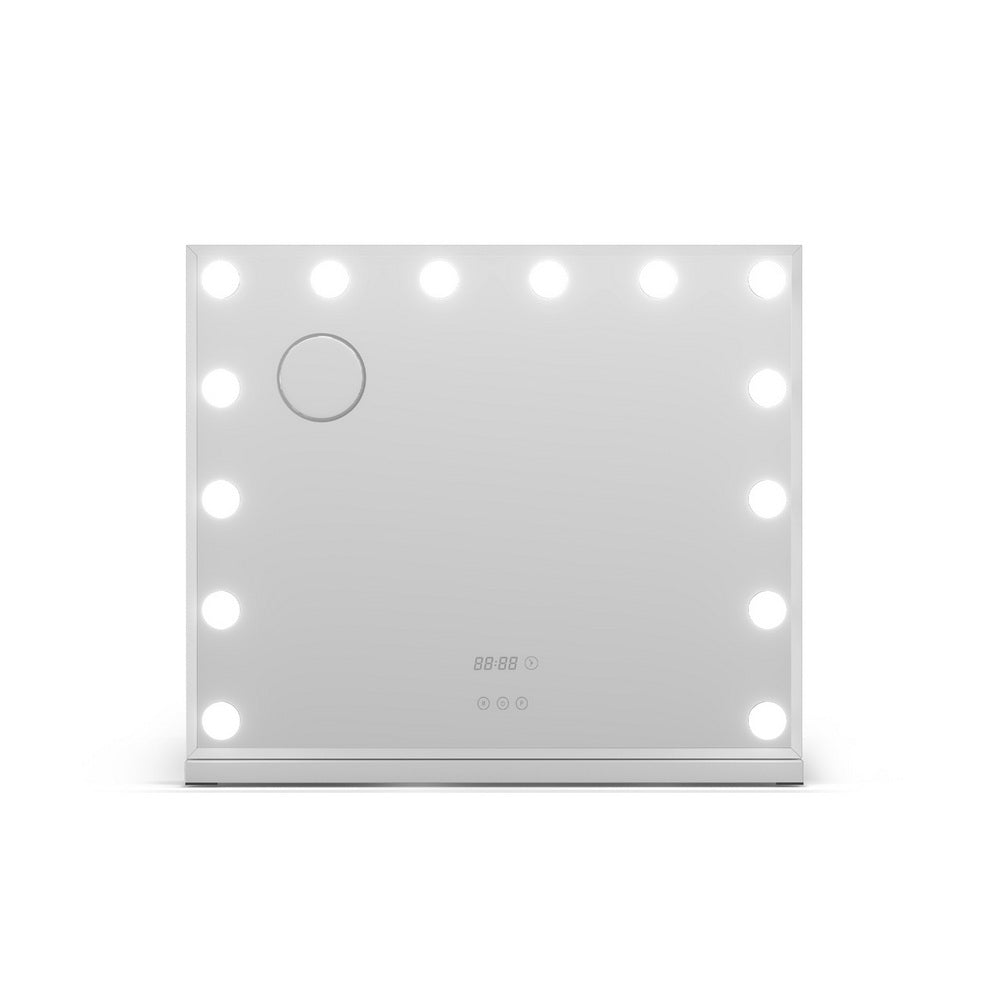 Embellir Makeup Mirror 60x52cm Hollywood Vanity with LED Light Tabletop White