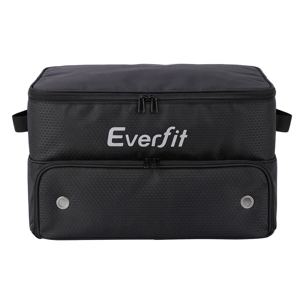 Everfit 2-Tier Car Boot Organiser Storage Bag Trunk Organiser with Ventilated Compartment Black