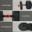 Everfit 40kg Adjustable Dumbbells Set Kettle Bell Weight Plates Barbells Gym