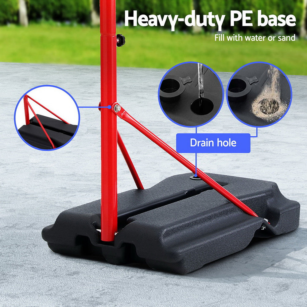 Everfit Adjustable 1.6M Kids Basketball Hoop Stand System Portable Wheeled Base