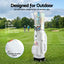 Everfit Golf Cart Bag Rolling Buggy Club Organiser Synthetic Leather White
