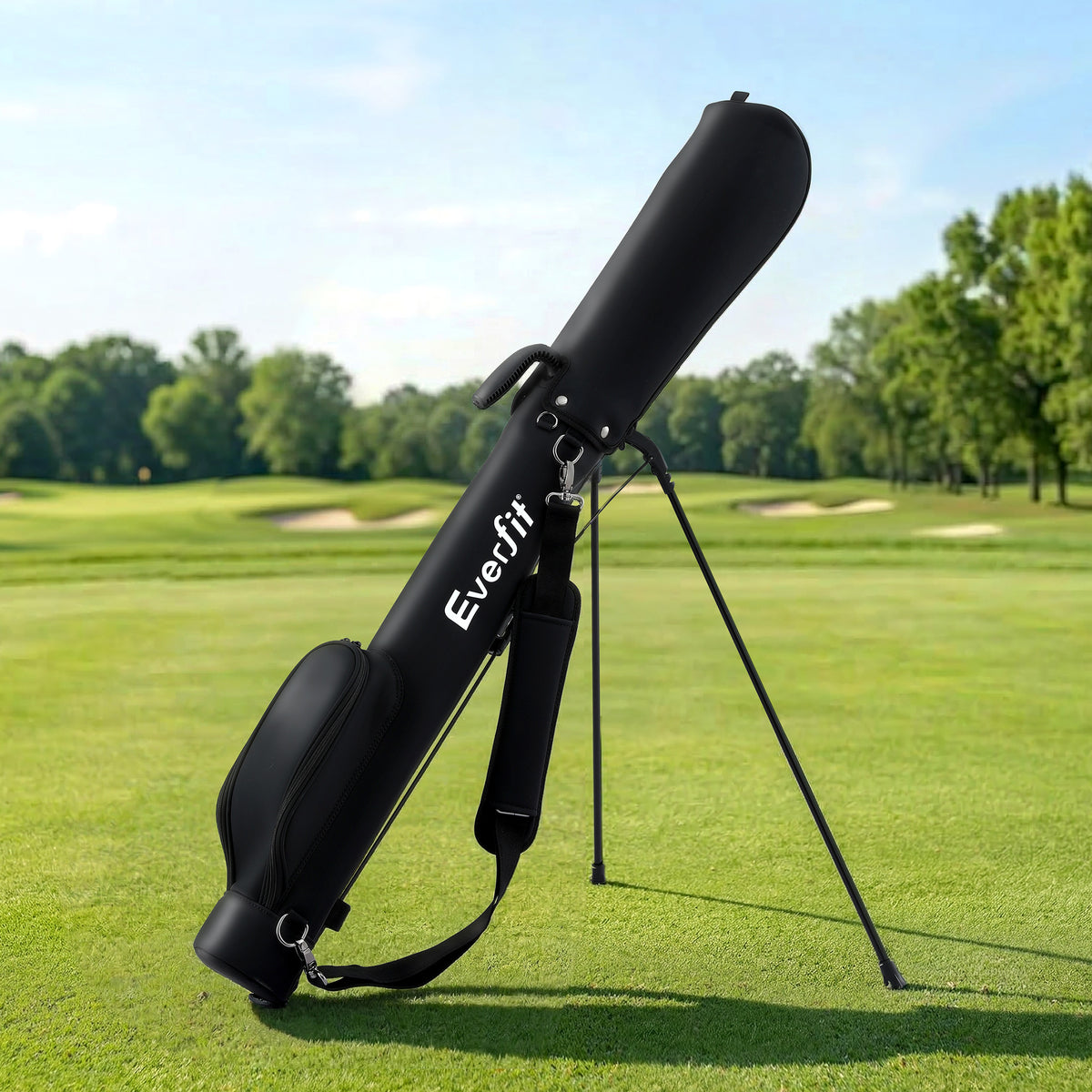 Everfit Golf Stand Bag 2-Way Divider Lightweight Carry Bag for 5-6 Clubs with Insulated Pocket Black