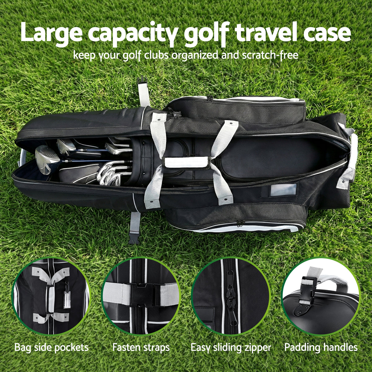 Everfit Golf Travel Bags for Airlines with Wheels Golf Clubs Hard Case Foldable