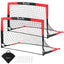 Everfit Pop Up Soccer Goal Nets Heavy Duty Portable Kids Training Set 2 Pcs Red