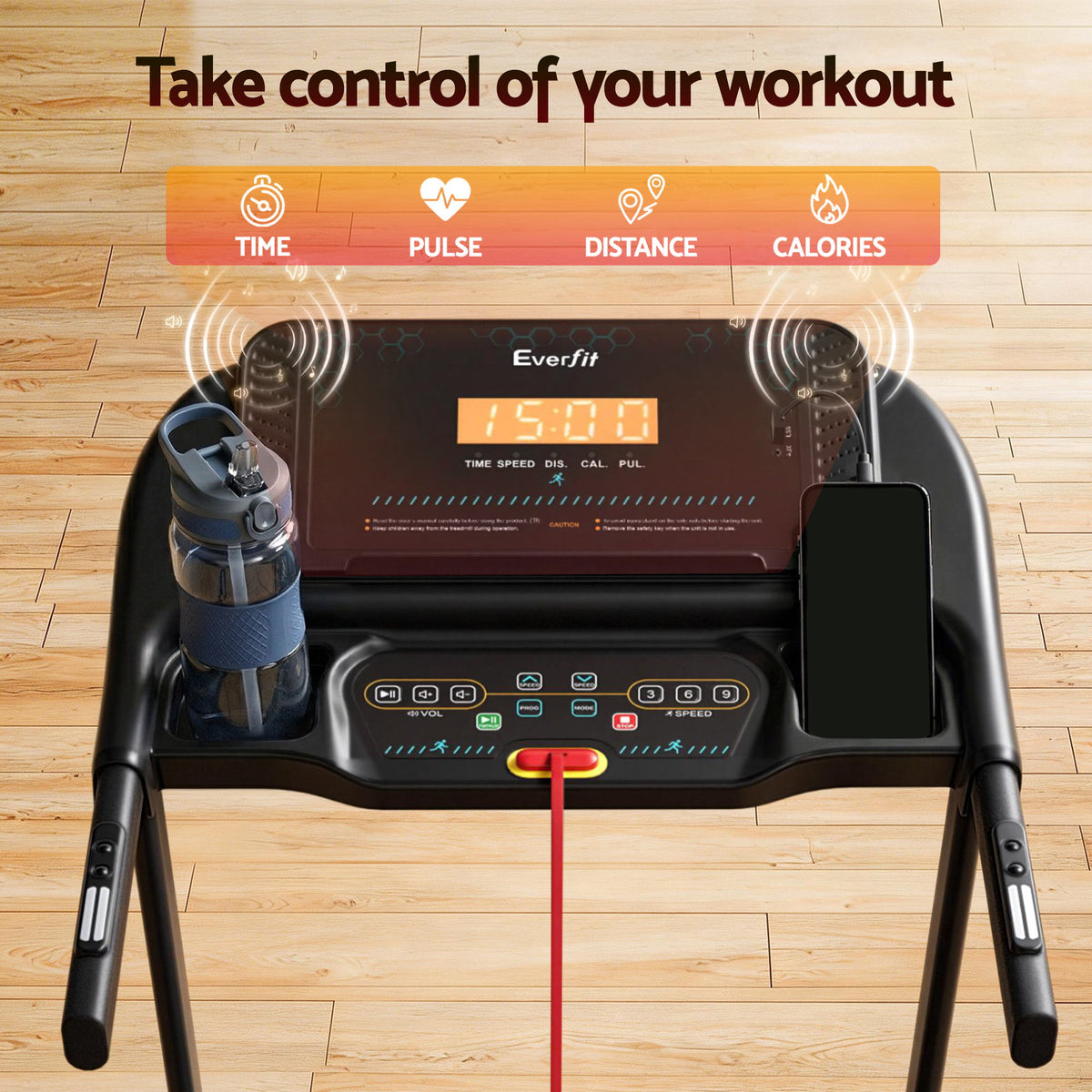 Everfit Treadmill Electric Home Gym Fitness Exercise Equipment Incline 390mm