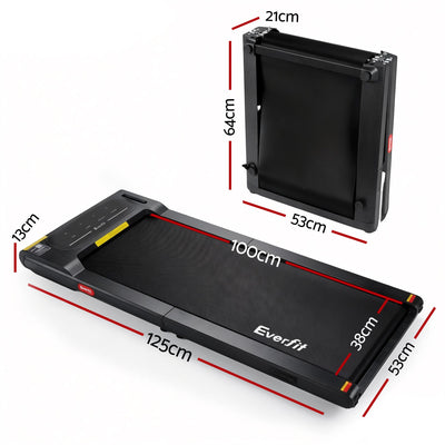 Everfit Walking Pad Treadmill 2 in 1 Foldable Under Desk for Home Gym With 38cm Belt With APP