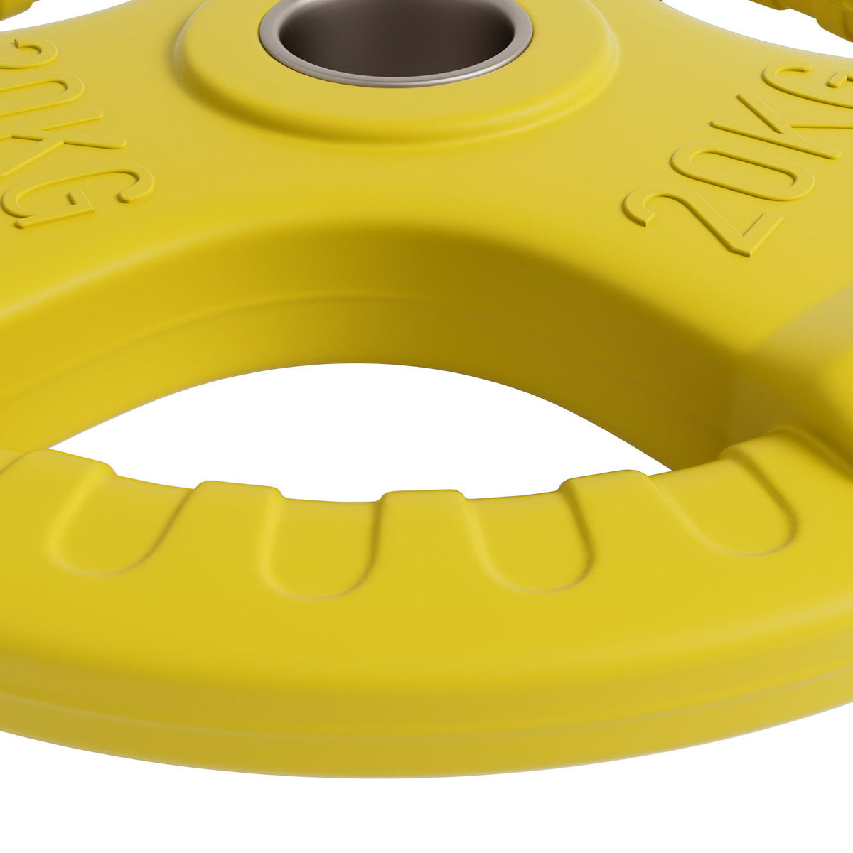 Everfit Weight Plates Olympic 20kg Dumbbell Barbell Plate Weight Lifting Home Gym Yellow