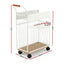 Everfit Yoga Mat Storage Rack Mobile Holder with Wheels Basket Home Gym Storage Organizer White