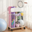 Everfit Yoga Mat Storage Rack Mobile Holder with Wheels Basket Home Gym Storage Organizer White