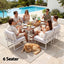 Gardeon 6 Seater Outdoor Dining Sofa Set Steel Frame Cushions White