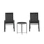 Gardeon 3PC Outdoor Bistro Set Patio Furniture Table and Chairs Stackable Black