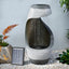 Gardeon Solar Fountain Water Feature Bird Bath Outdoor Garden Cascade 48CM Grey